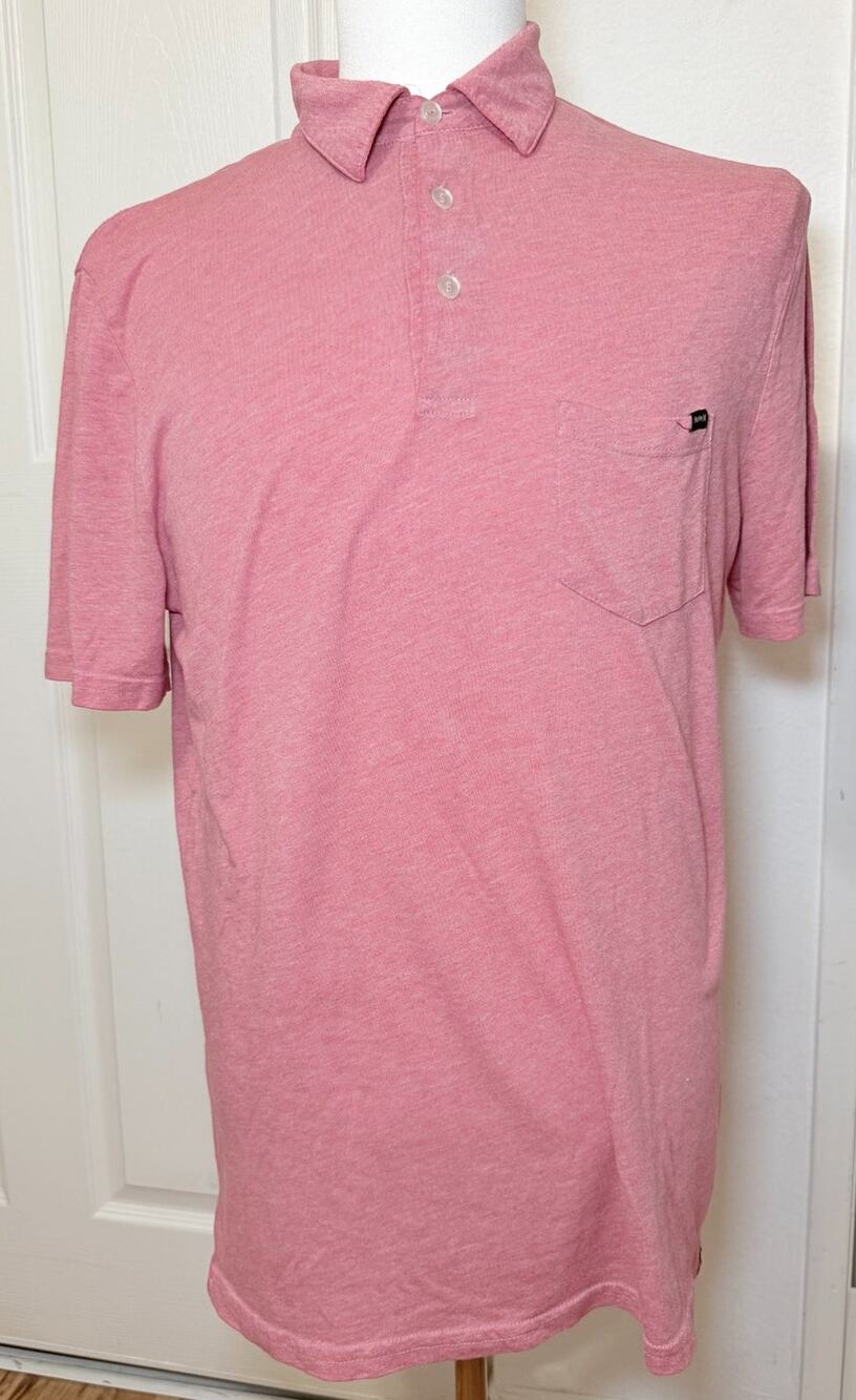 Hurley Mens Large Pink Heather Pocket Polo Shirt